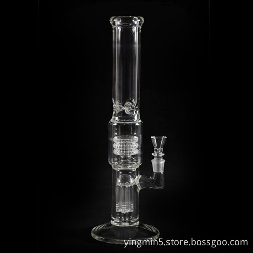 Glass Pipe, Oil Rig Glass Pipe, Glass Smoking Pipe with 2 Percs 18 Inches High (GB-025)